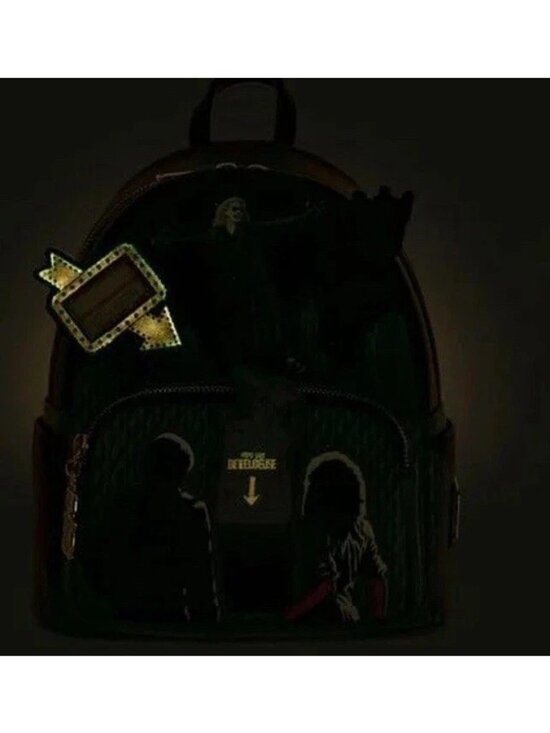 Beetlejuice Glow in the Dark Mini Backpack Lenticular Graveyard Loungefly NWT